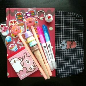 Kawaii Stationery Set (Journal, Pens, Pencil Case)